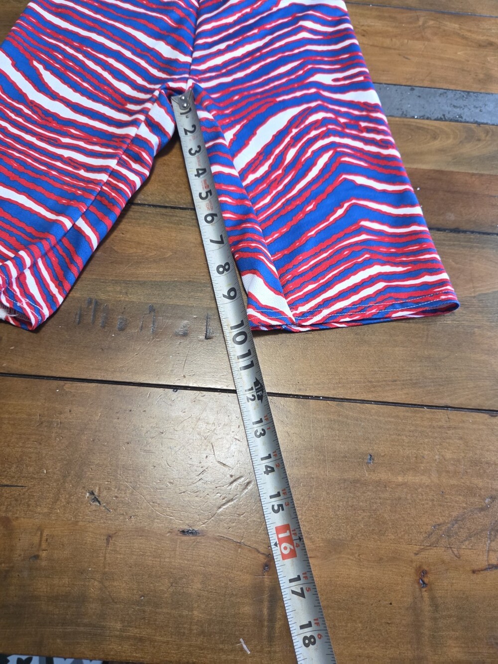 Vintage 90s Zubaz Bike Shorts Medium Red White Blue Zebra Spandex 1990s - Picture 5 of 9